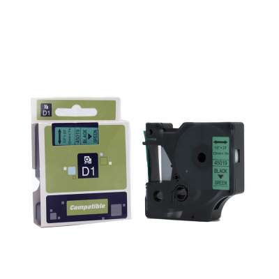 Tatrix 12mm Black on Green Compatible Label Tape Cartridge 45019 for DYMO LabelManager 210D Printer