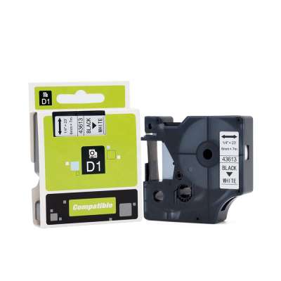 Tatrix 6mm Black on White Compatible Label Tape Cartridge 43613 for DYMO LabelManager 280 Printer